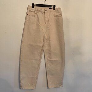 Marissa‎ Webb Stevie 80's Barrel Leg High Rise Denim Jean Pant in Cream Size 29